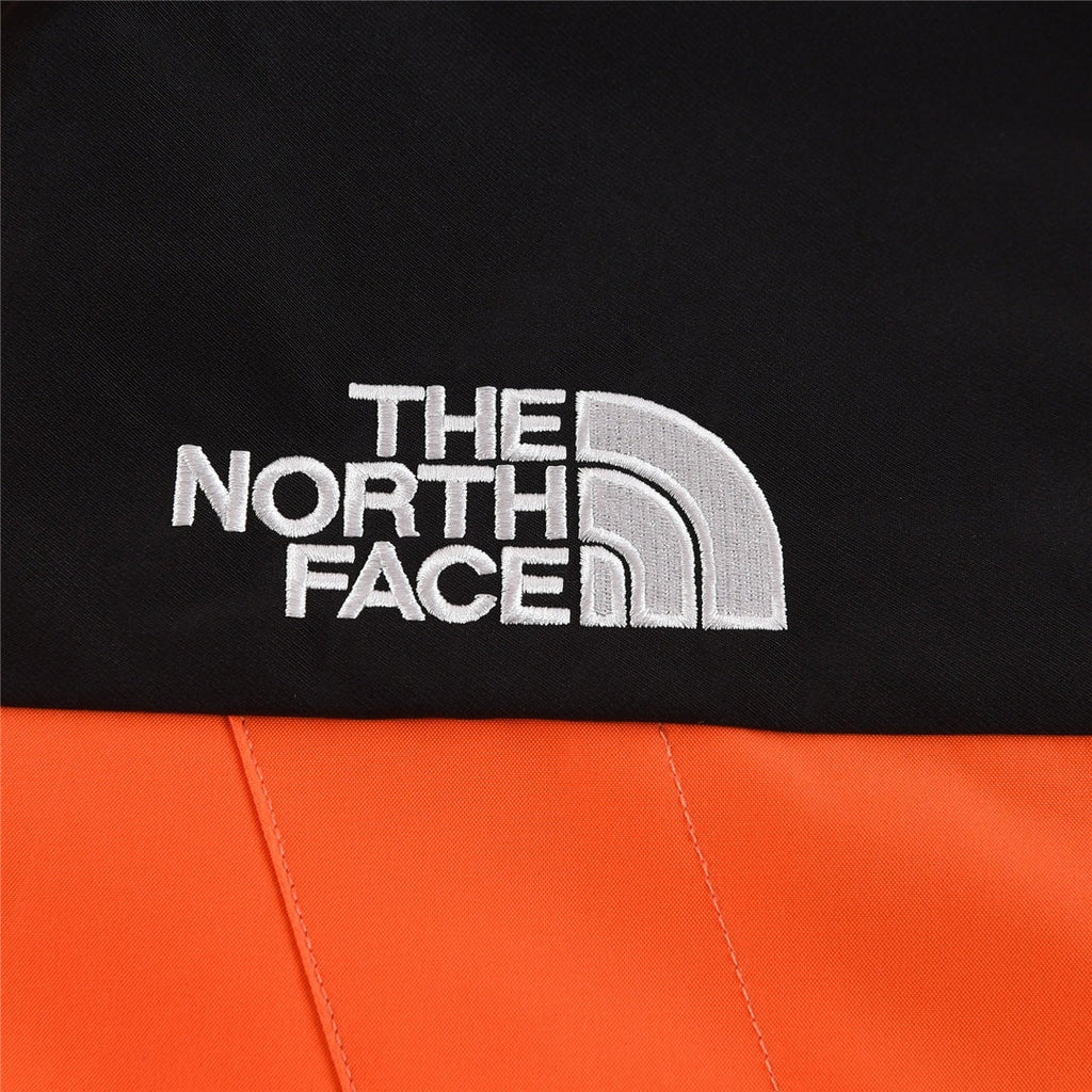 The North Face Women's Men's GORE-TEX Hooded Mountain Jacket - Orange & Black Color Block Waterproof Shell