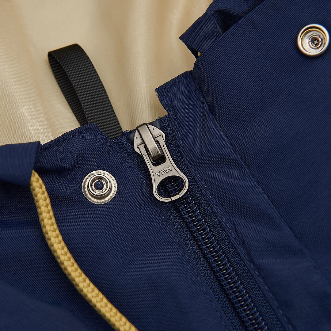 The North Face Women's Men's Multi-Pocket Hooded Jacket - Navy Blue & Khaki Color Block