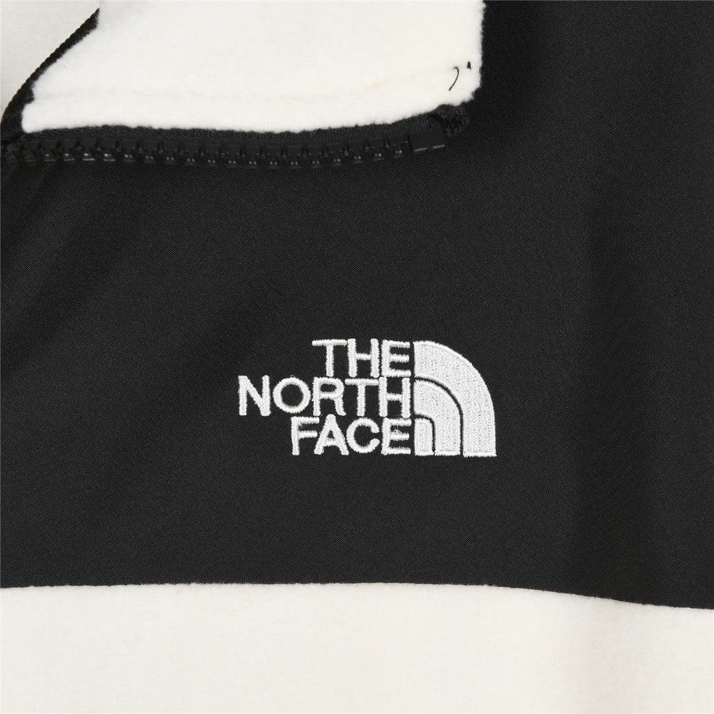 The North Face Women's Men's Fleece Jacket - Off White & Black Color Block