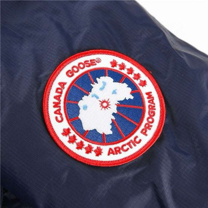 Canada Goose Women's Men's Short Hooded Down Jacket - Navy Blue