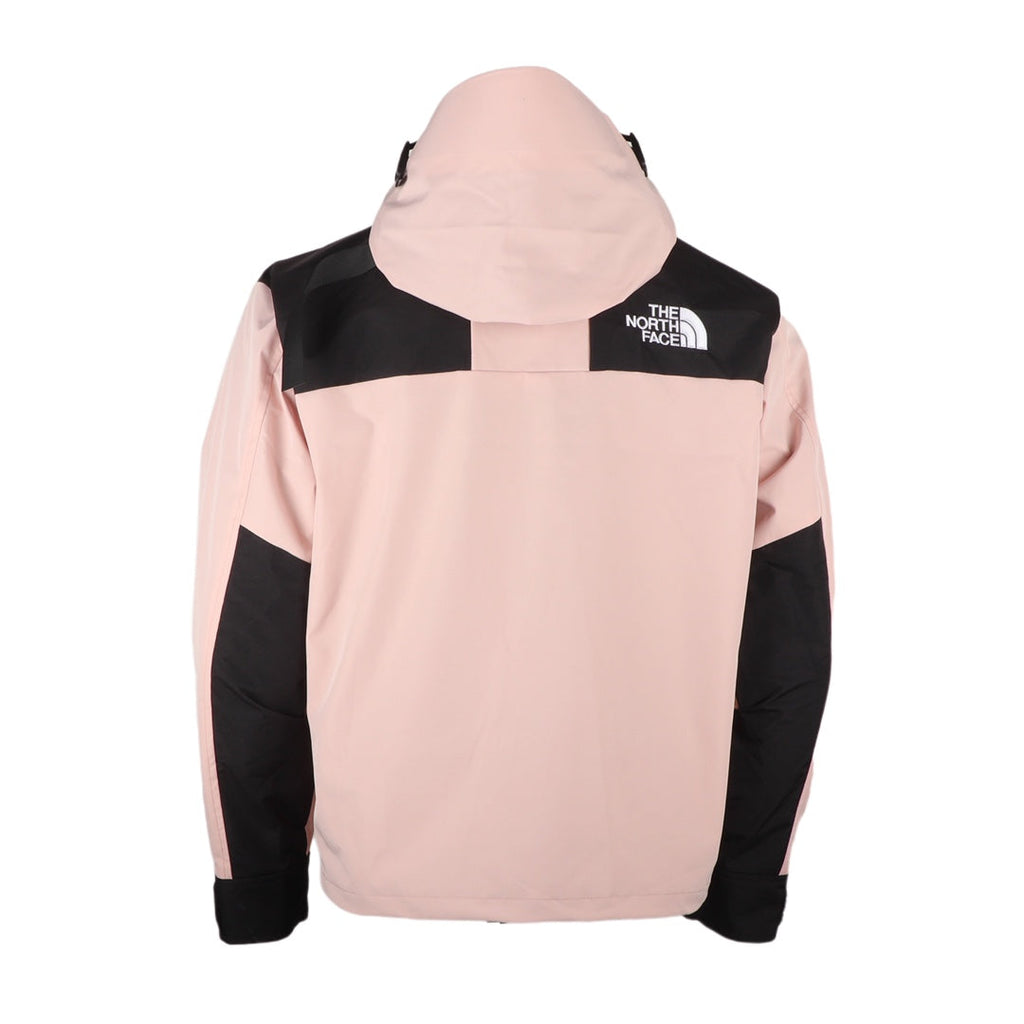 The North Face Women's Men's GORE-TEX Hooded Mountain Jacket - Light Pink & Black Color Block Waterproof Shell