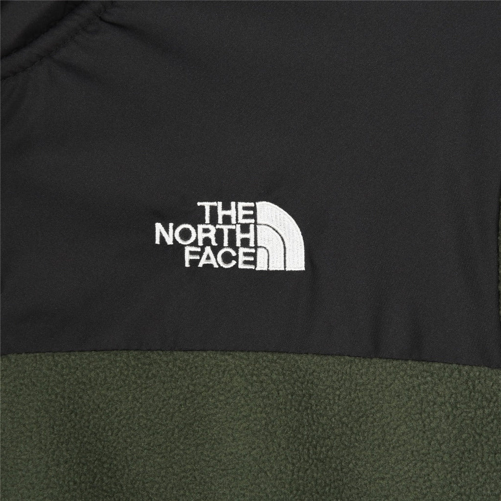 The North Face Women's Men's Full Zip Fleece Jacket - Olive Green & Black Color Block
