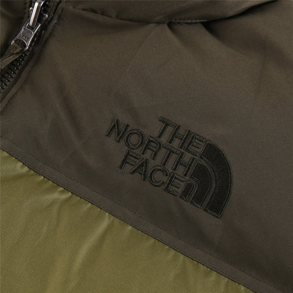 The North Face 1996 Retro Nuptse Jacket – Olive Green Color Block | Men's & Women's Styling
