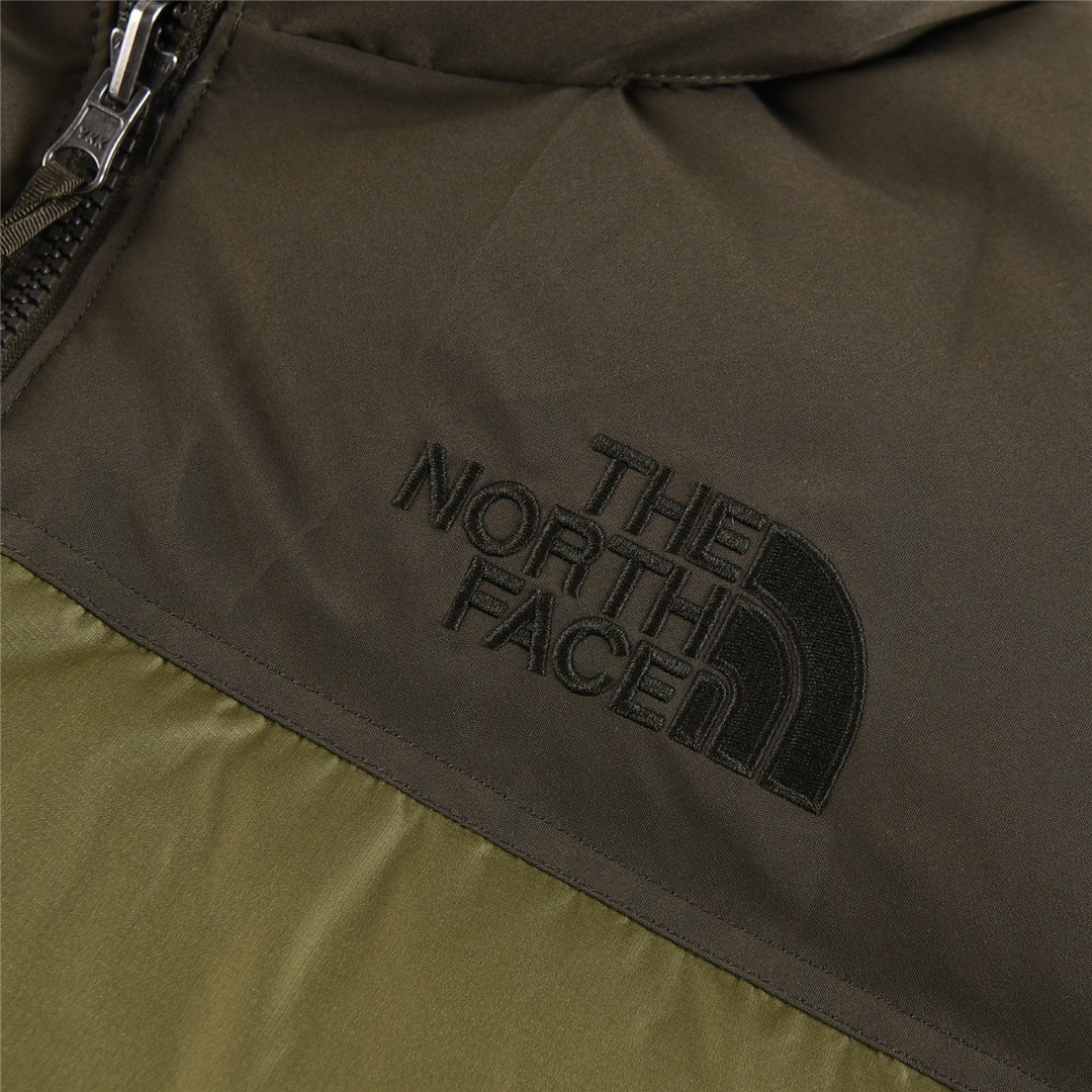 The North Face 1996 Retro Nuptse Jacket – Olive Green Color Block | Men's & Women's Styling