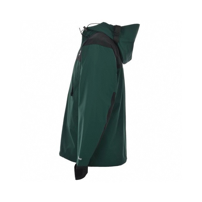 The North Face Women's Men's GORE-TEX Hooded Mountain Jacket - Dark Green & Black Color Block Waterproof Shell