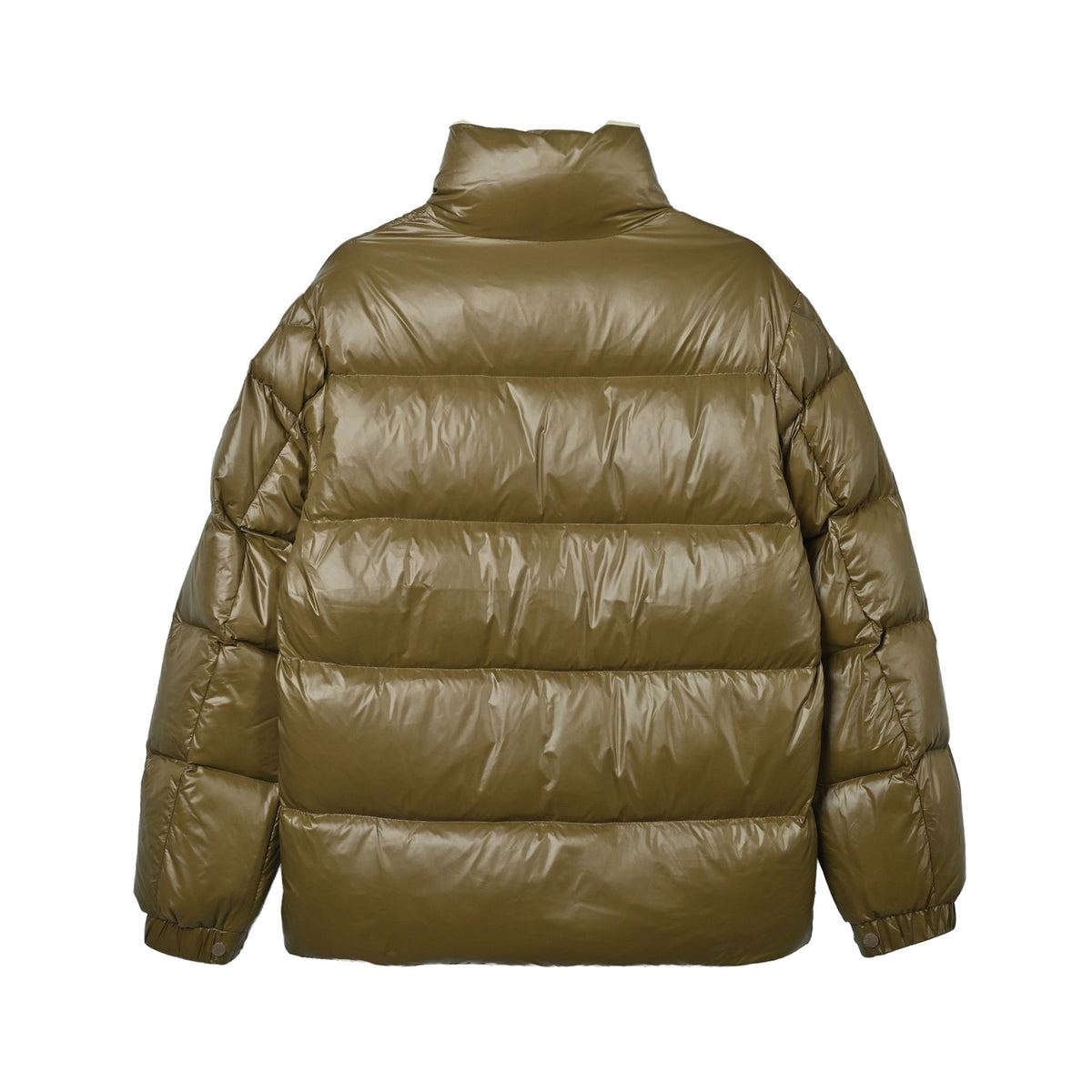 Moncler Women's Men's Stand Collar Puffer Down Jacket - Olive Green