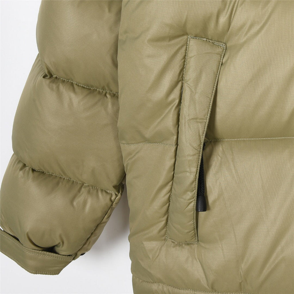 The North Face Color Block Stand Collar Puffer Jacket | Olive Green | Women's & Men's Streetwear Style