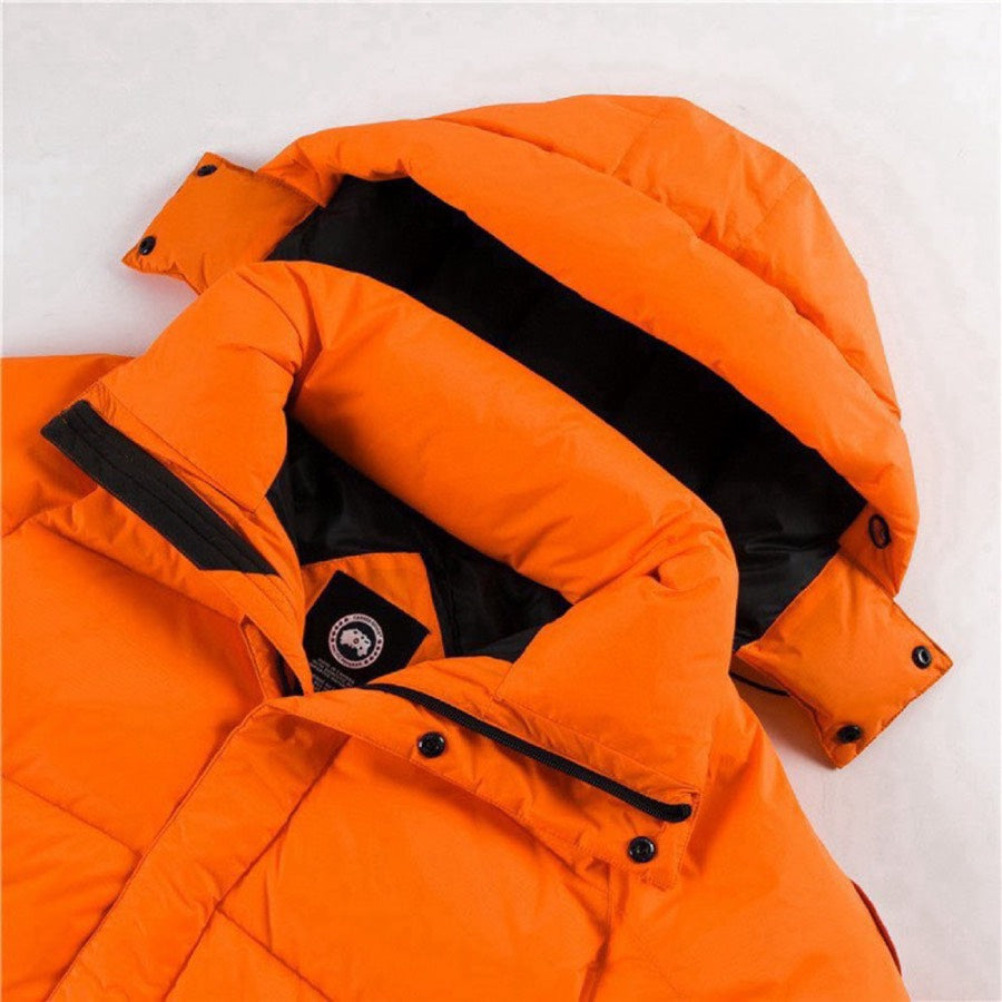 Canada Goose Women's Men's Short Hooded Down Jacket - Orange