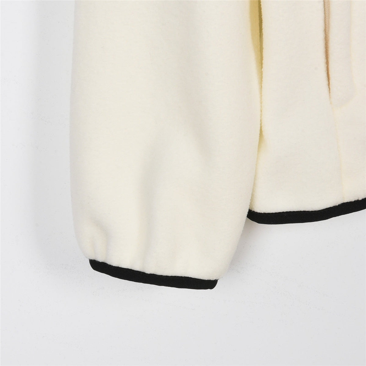 The North Face Women's Men's Fleece Full Zip Jacket - Cream White & Black Color Block