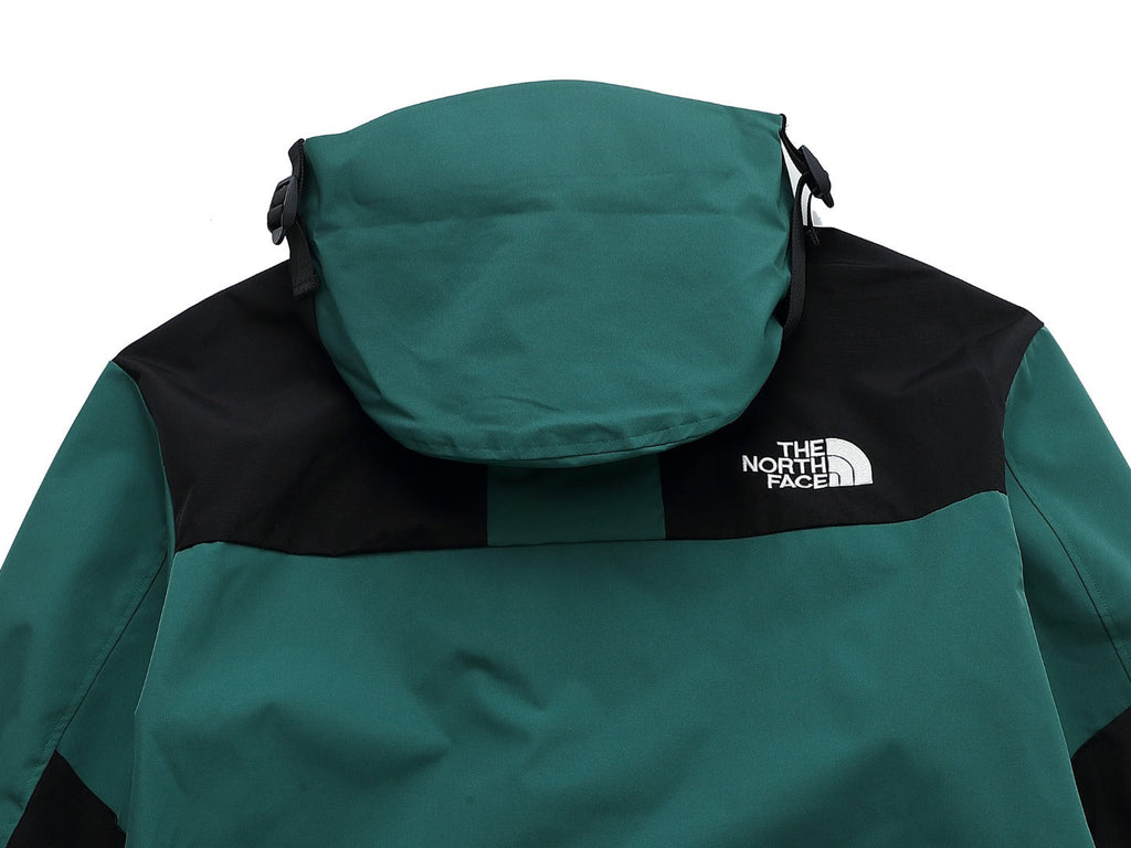 The North Face Women's Men's GORE-TEX Hooded Mountain Jacket - Teal & Black Color Block Waterproof Shell