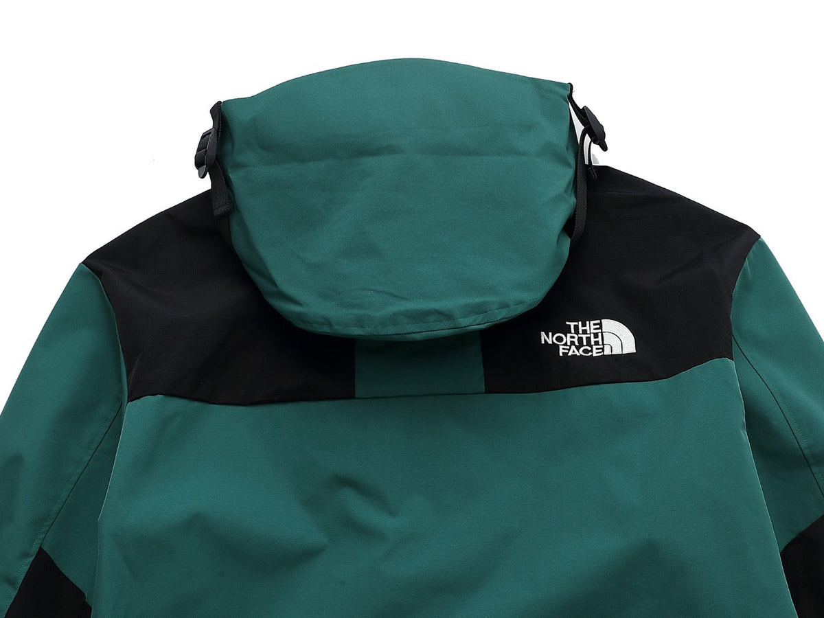 The North Face Women's Men's GORE-TEX Hooded Mountain Jacket - Teal & Black Color Block Waterproof Shell