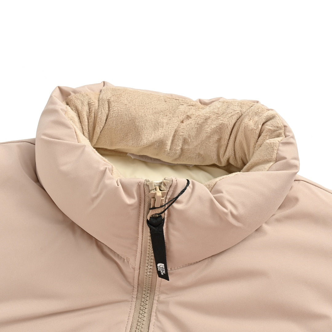 The North Face Women's Cropped Puffer Jacket Cream Beige Color Block
