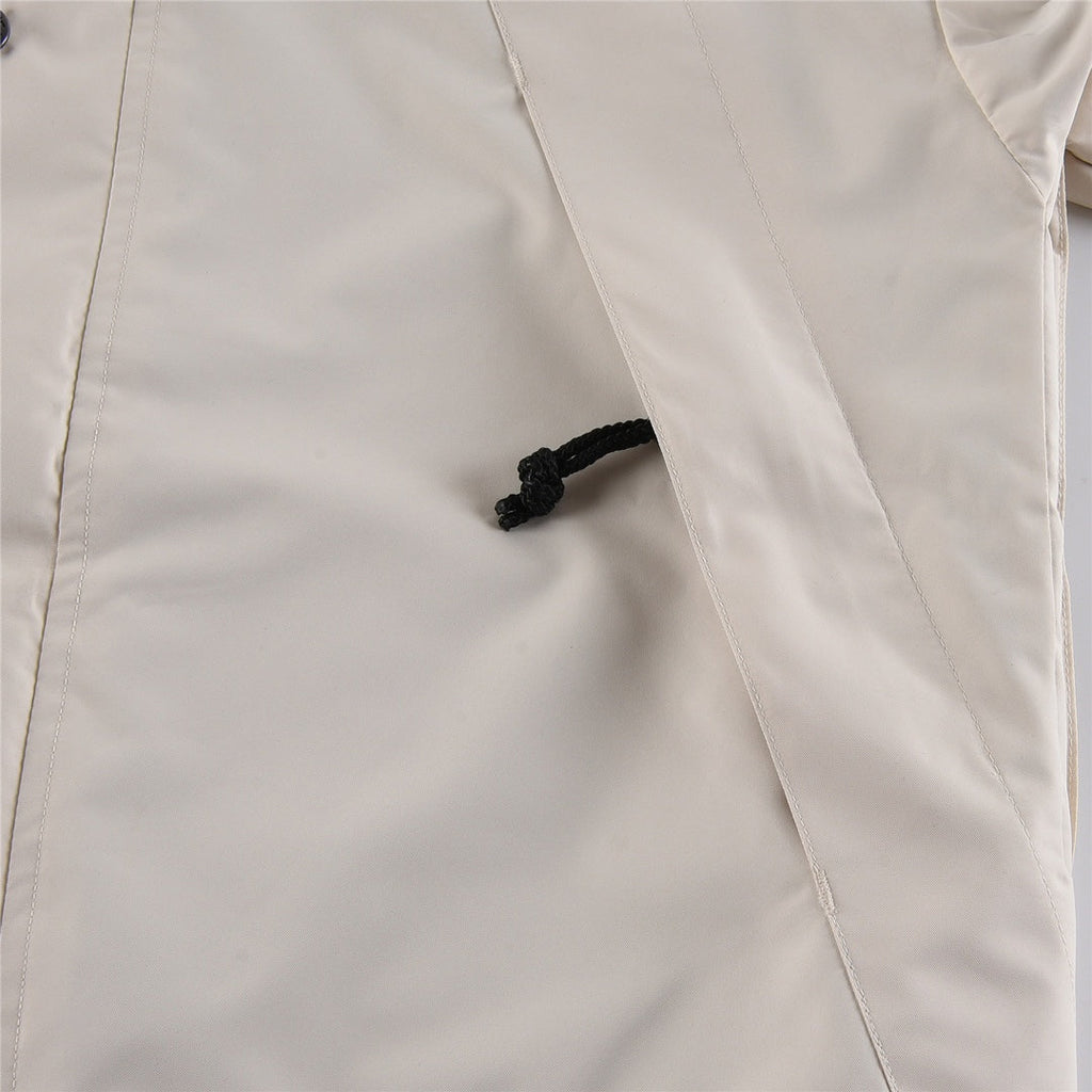 The North Face Women's Men's GORE-TEX Hooded Mountain Jacket - Cream White & Black Color Block Waterproof Shell