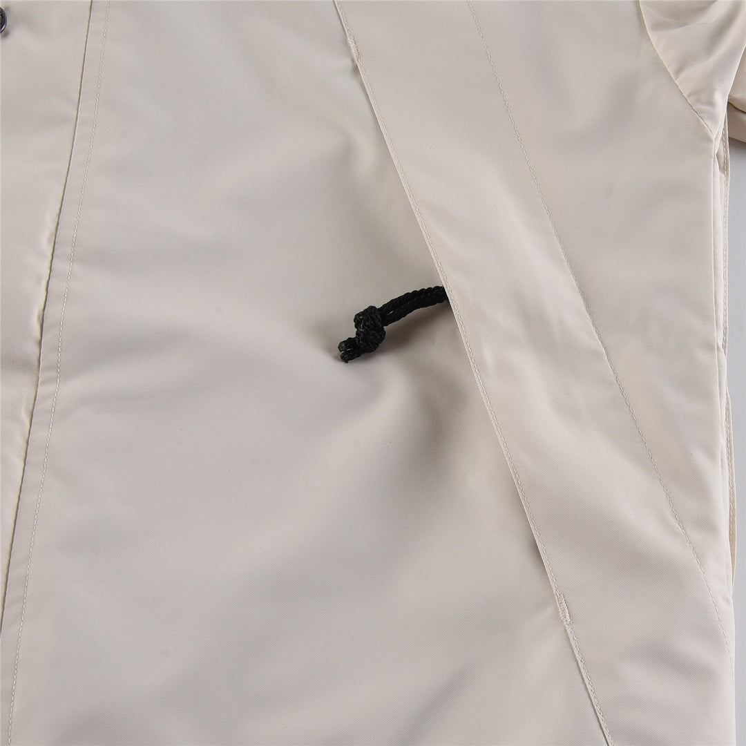 The North Face Women's Men's GORE-TEX Hooded Mountain Jacket - Cream White & Black Color Block Waterproof Shell