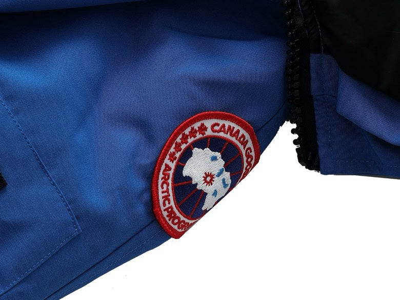 Canada Goose Women's Men's Fur Hood Down Bomber Jacket - Royal Blue