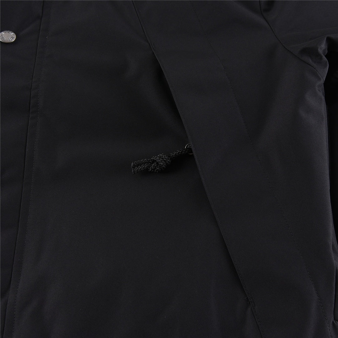 The North Face Women's Men's GORE-TEX Hooded Mountain Jacket - Solid Black Waterproof Shell