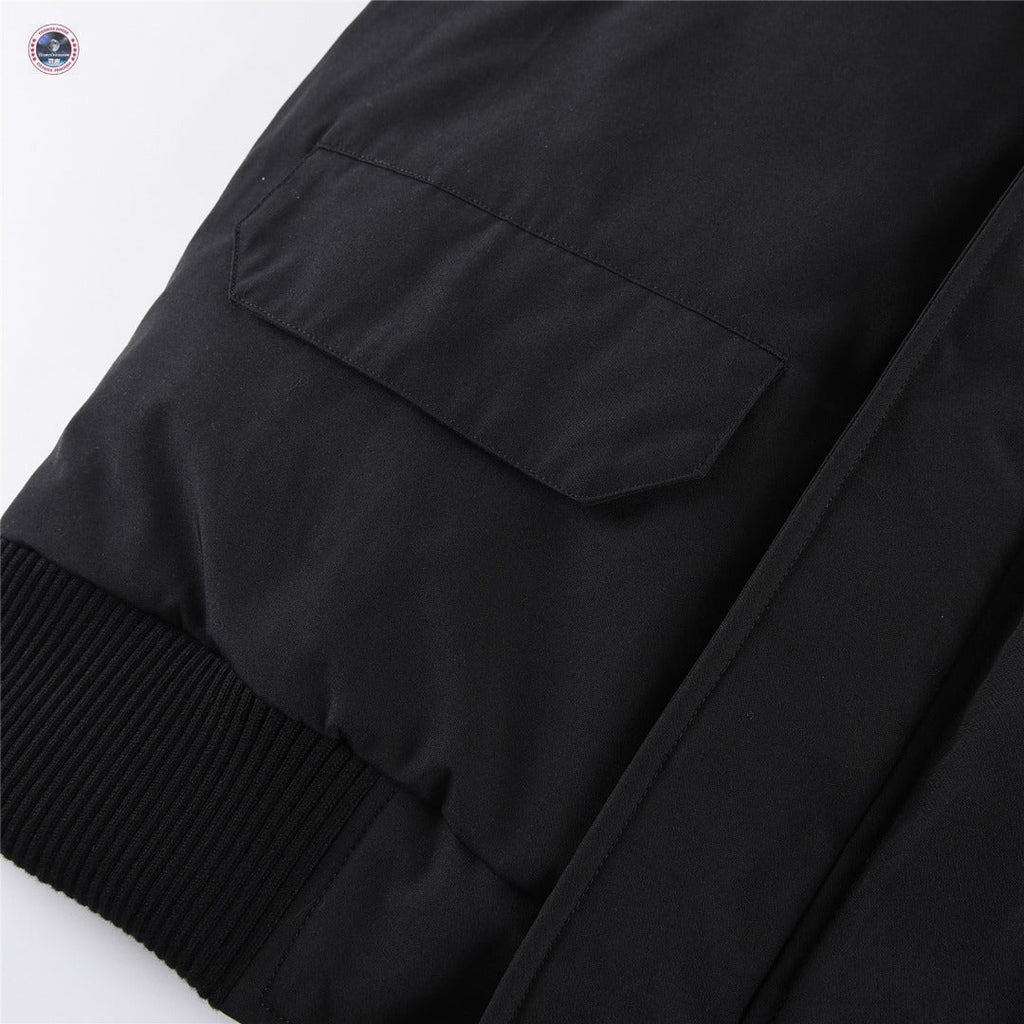Canada Goose Women's Men's Patchwork Hooded Bomber Jacket - Black