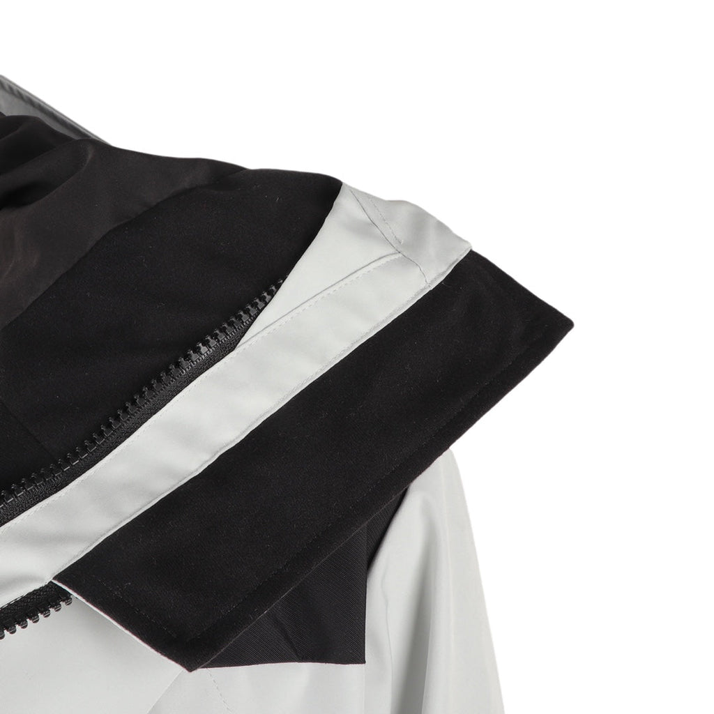 The North Face Men's GORE-TEX Hooded Jacket | Light Gray & Black Color Block | Women's Styling Inspiration
