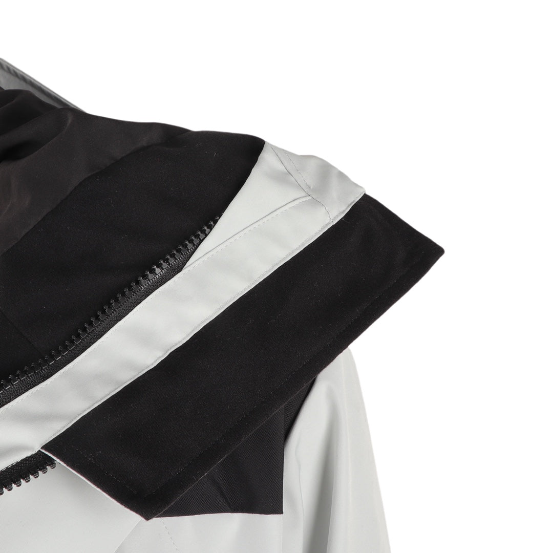 The North Face Men's GORE-TEX Hooded Jacket | Light Gray & Black Color Block | Women's Styling Inspiration