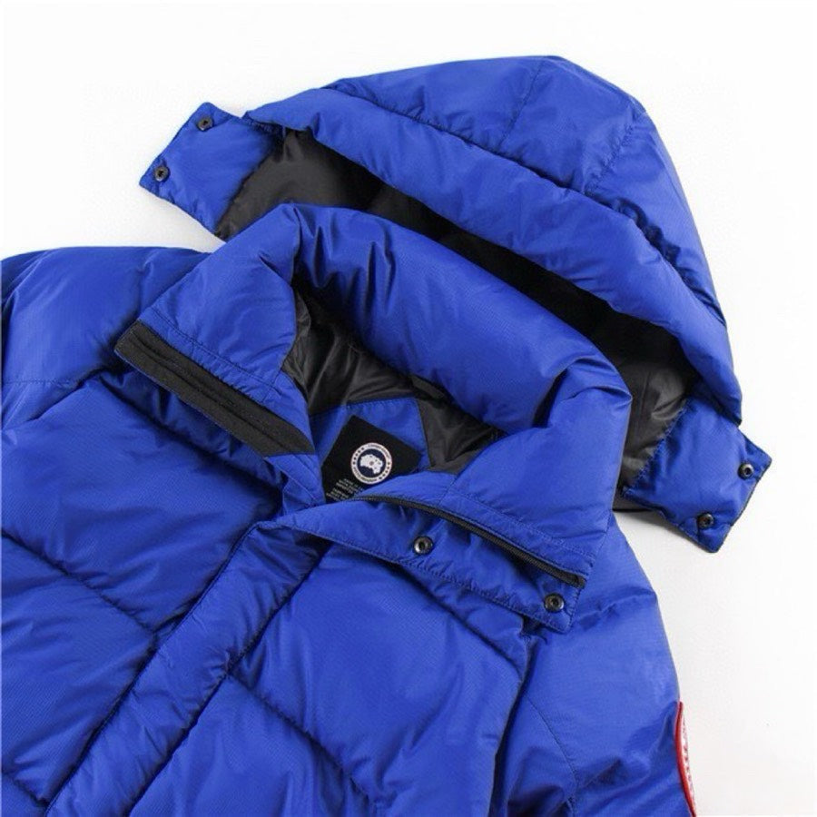 Canada Goose Women's Men's Short Hooded Down Jacket - Royal Blue