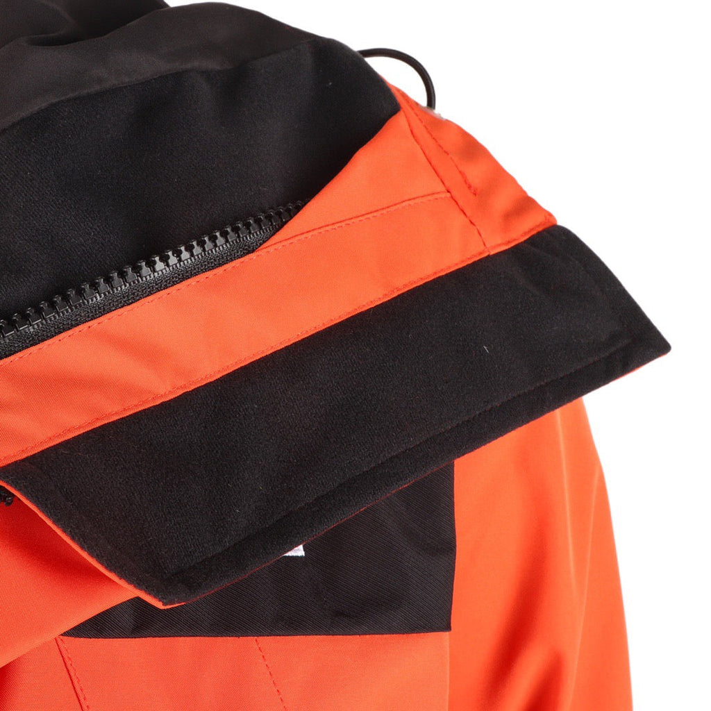 The North Face Women's Men's GORE-TEX Hooded Mountain Jacket - Orange & Black Color Block Waterproof Shell