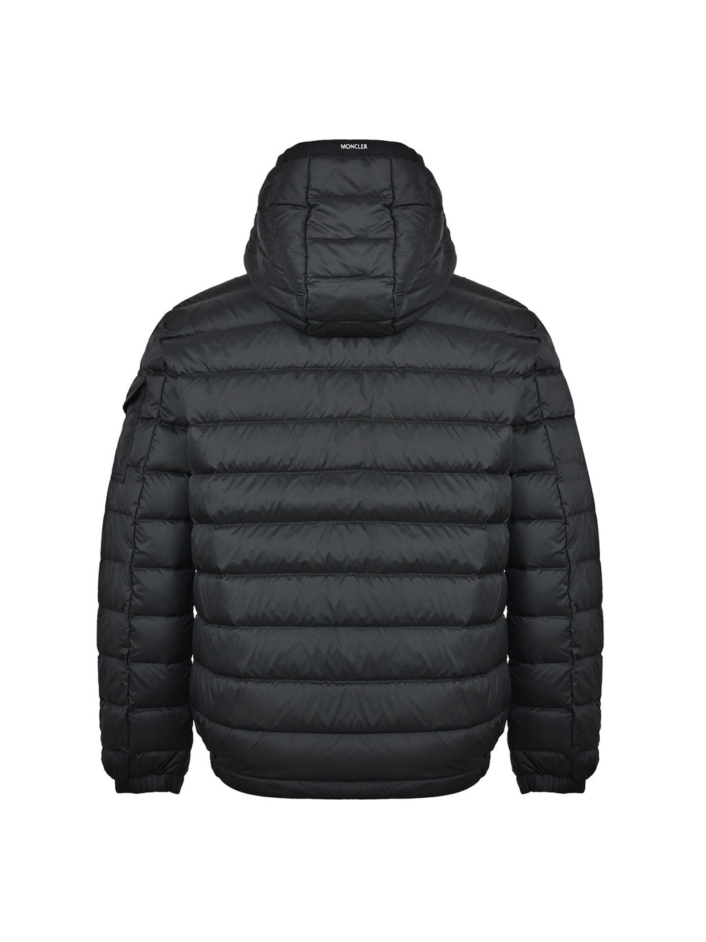 Moncler Women's Men's Hooded Horizontal Quilted Down Jacket - Black