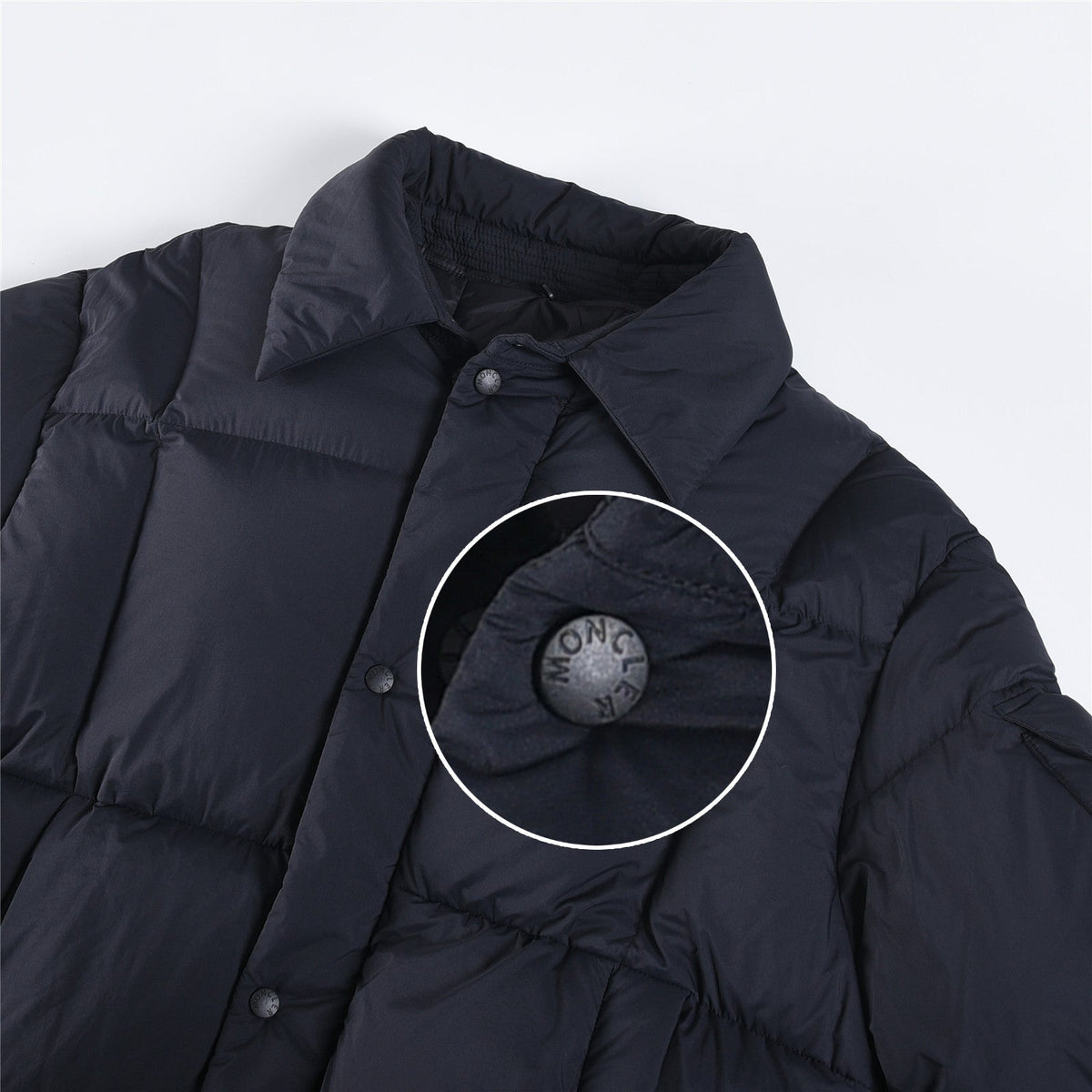 Moncler Women's Men's Mid-Length Hooded Down Coat - Navy Blue