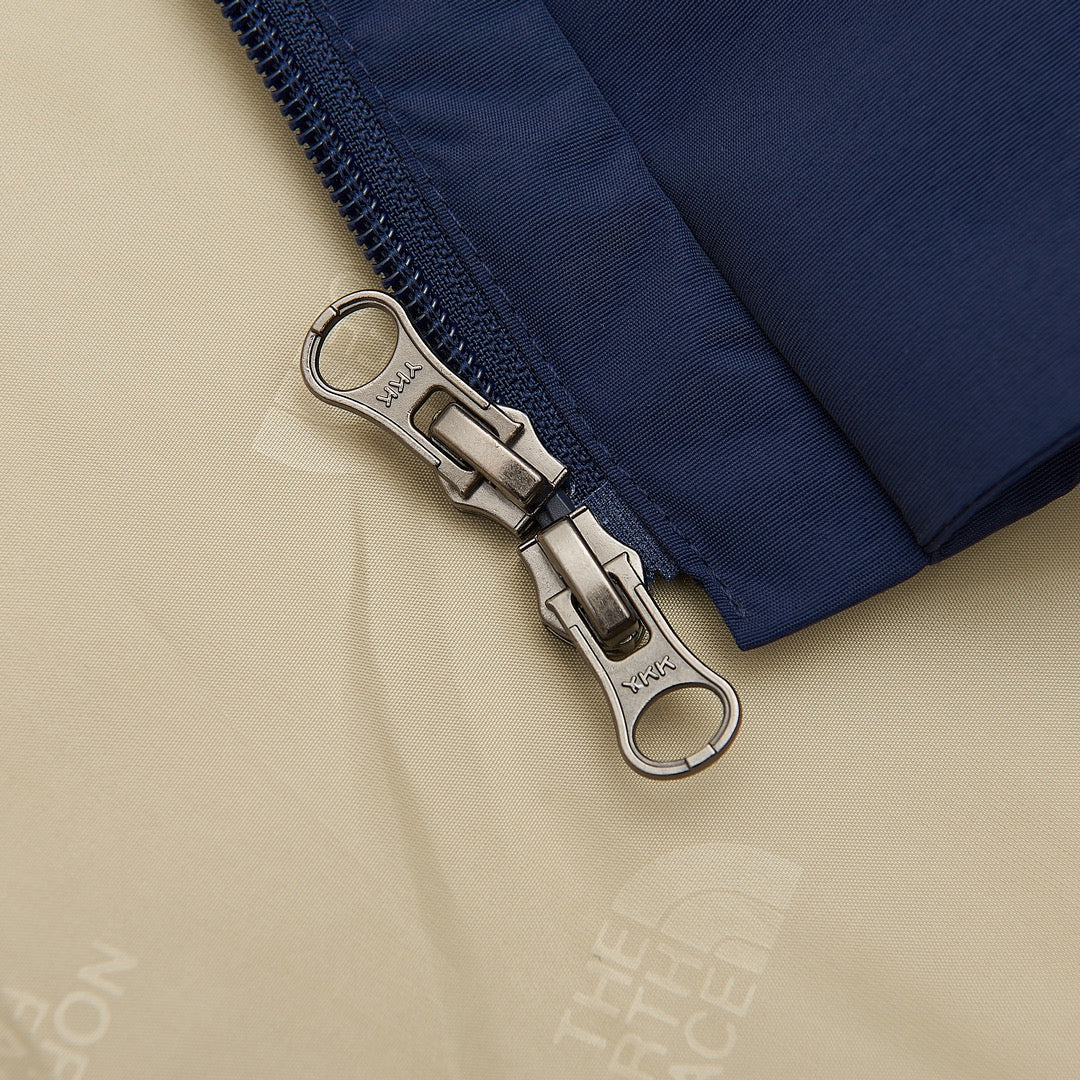 The North Face Women's Men's Multi-Pocket Hooded Jacket - Navy Blue & Khaki Color Block