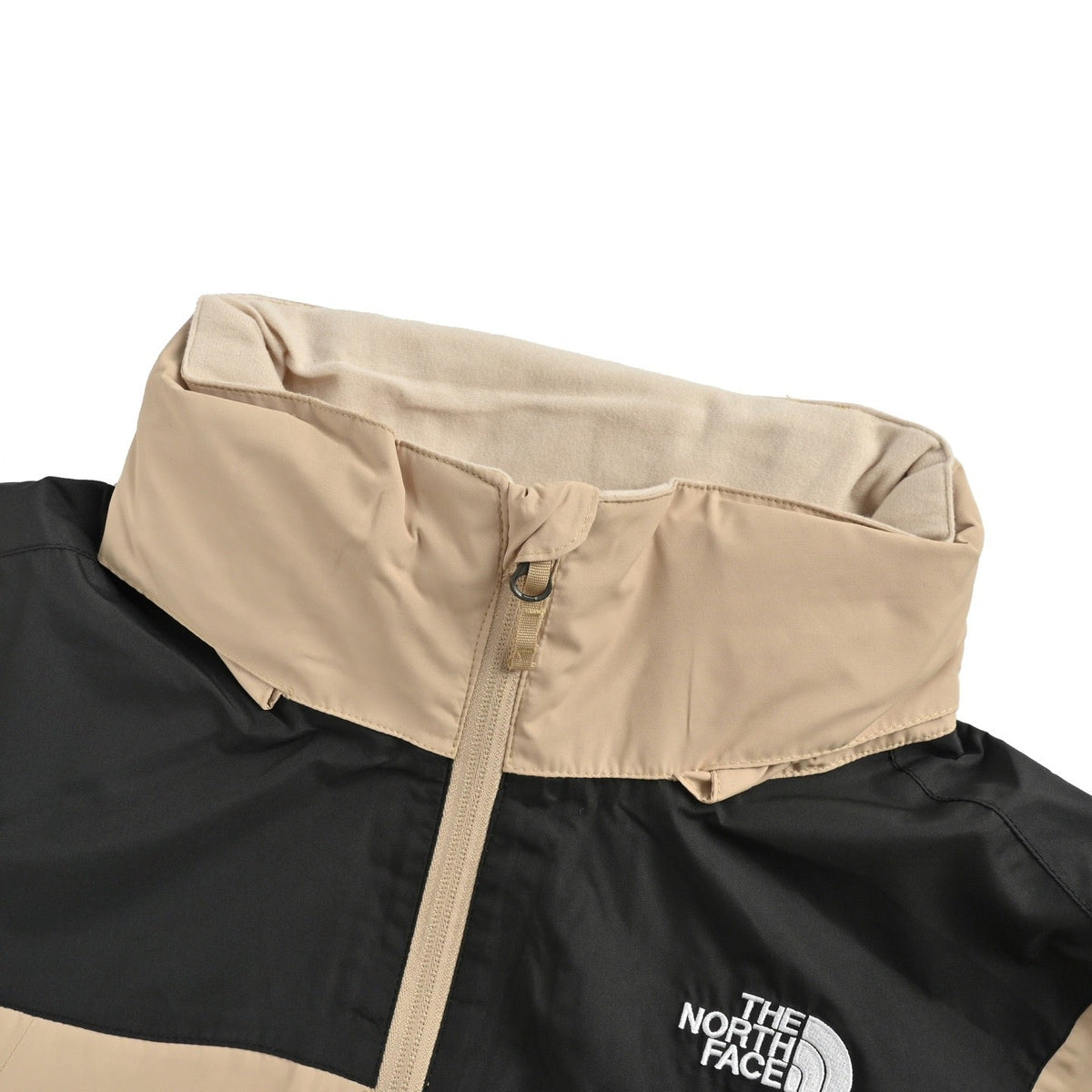 The North Face Women's Men's Stand Collar Jacket - Beige & Black Color Block