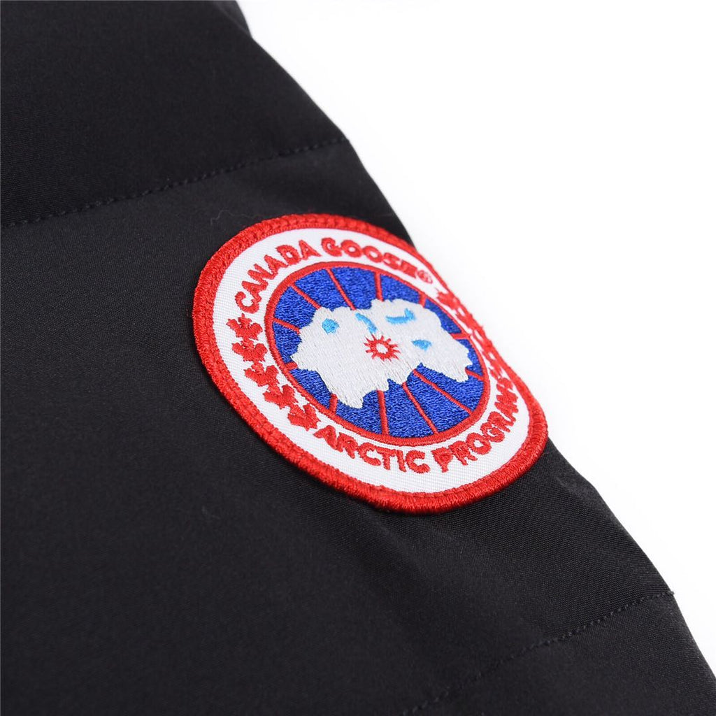 Canada Goose Women's Men's Fur Hood Mid-Length Puffer Jacket - Navy Blue