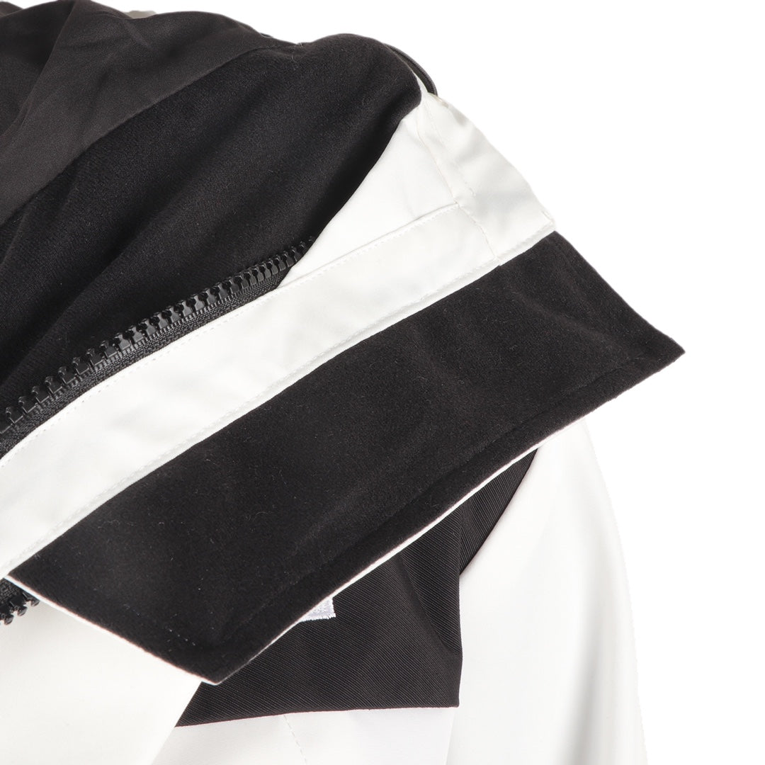 The North Face Women's Men's GORE-TEX Hooded Mountain Jacket - White & Black Color Block Waterproof Shell