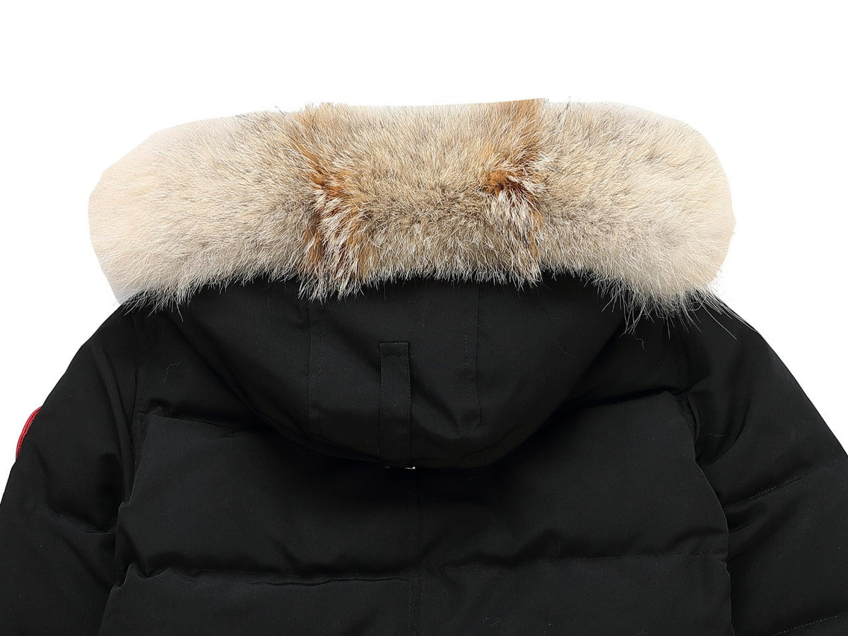 Canada Goose Women's Men's Fur Hood Short Puffer Jacket - Black