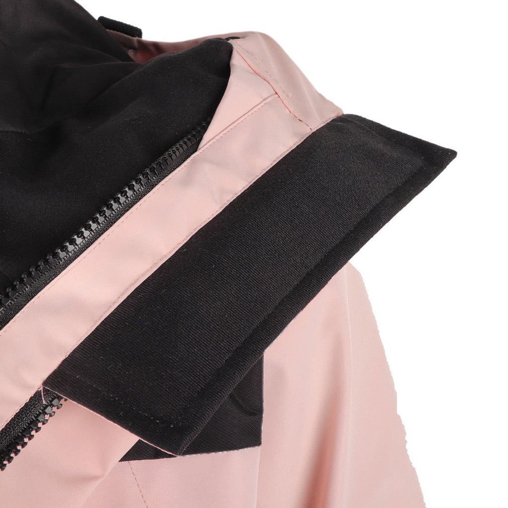 The North Face Women's Men's GORE-TEX Hooded Mountain Jacket - Light Pink & Black Color Block Waterproof Shell