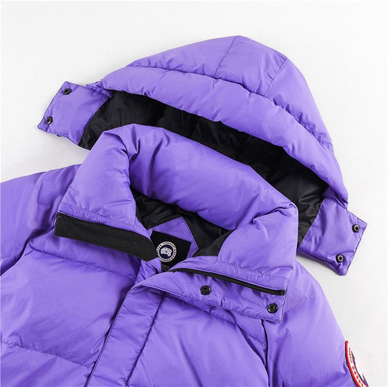 Canada Goose Women's Men's Short Hooded Down Jacket - Purple