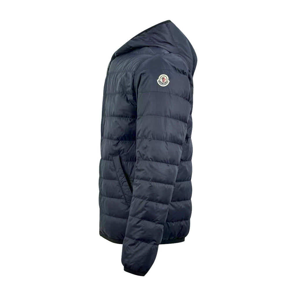 Moncler Women's Men's Dark Pinstripe Hooded Down Jacket