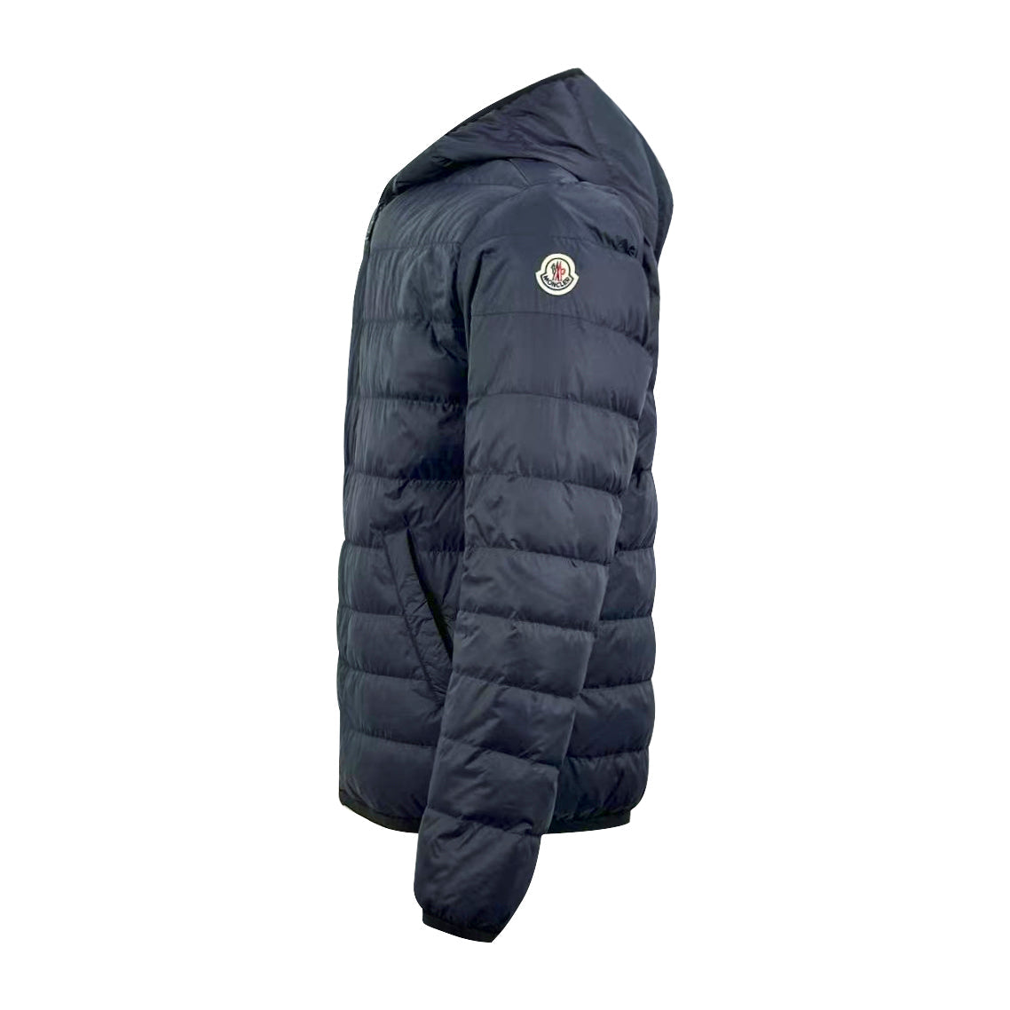 Moncler Women's Men's Dark Pinstripe Hooded Down Jacket
