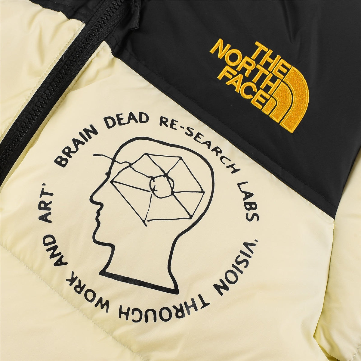 The North Face x Brain Dead 1996 Retro Nuptse Jacket Cream | Women's & Men's Streetwear