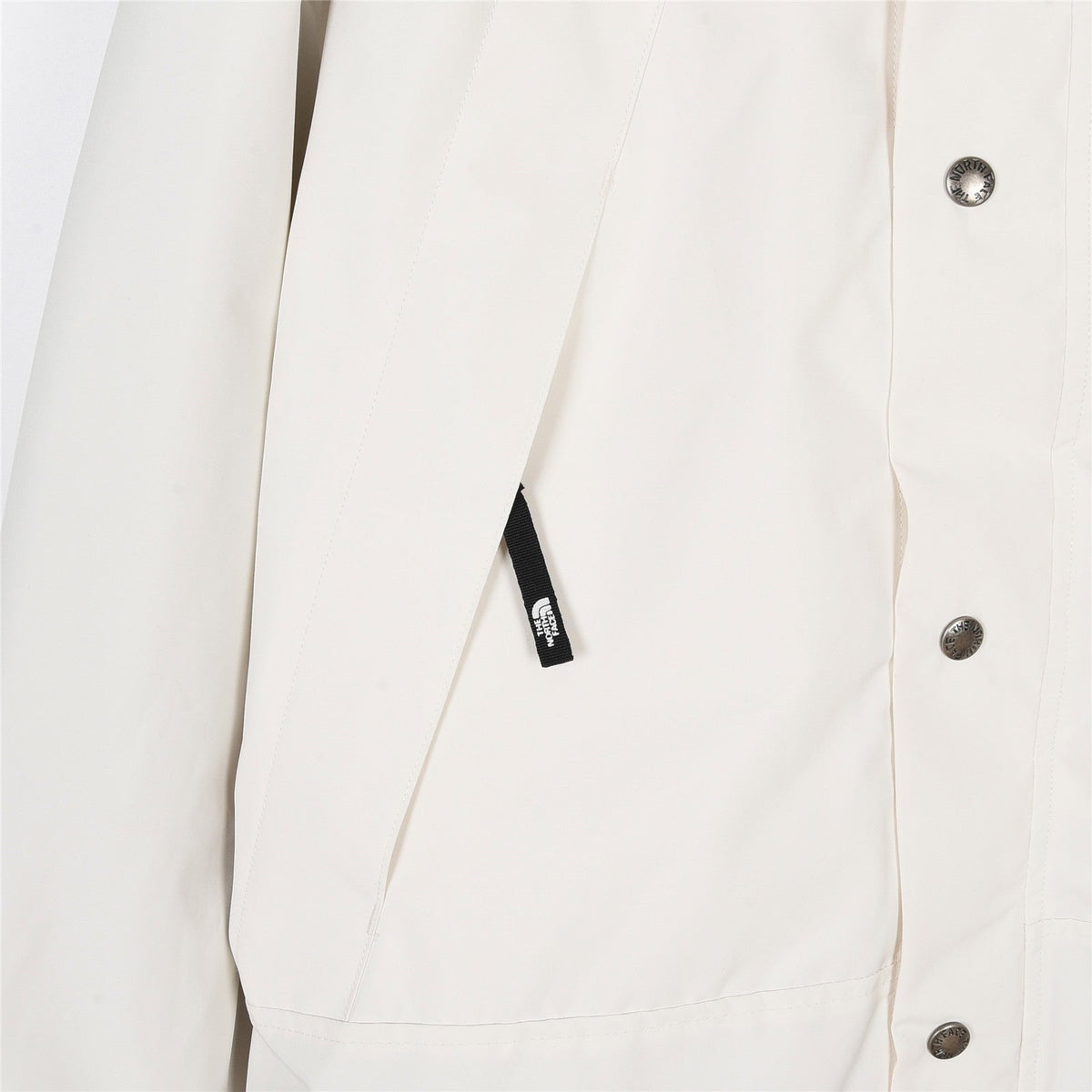 The North Face Men's Off White And Beige Color Block Hooded Mountain Jacket