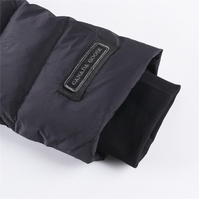 Canada Goose Women's Men's Black Badge Short Hooded Down Jacket - Black