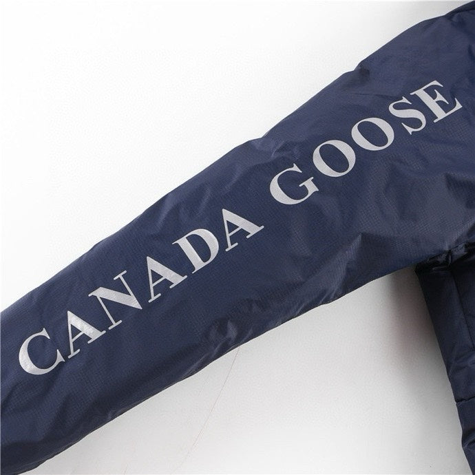 Canada Goose Women's Men's Short Hooded Down Jacket - Navy Blue
