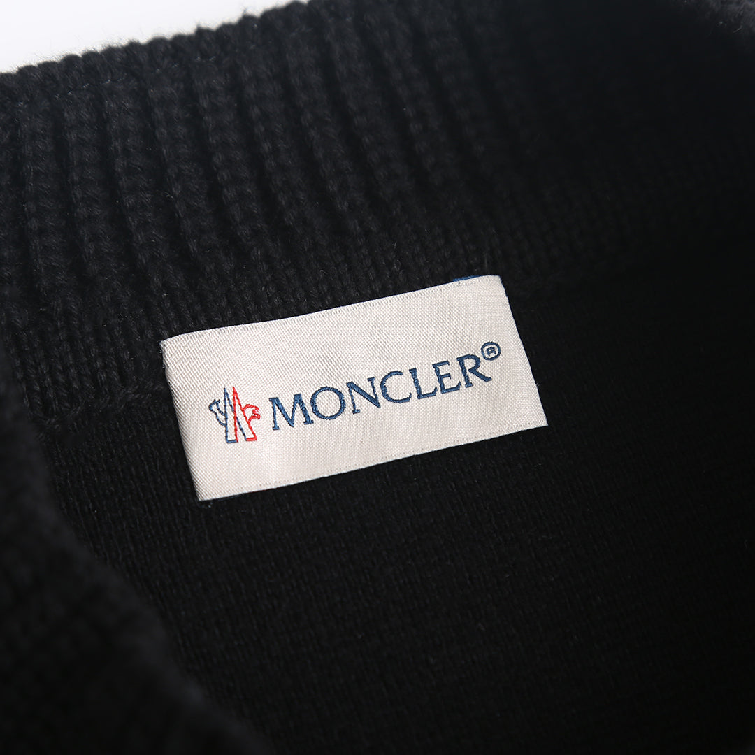 Moncler Women's Men's Knit Panel Short Down Jacket - Black