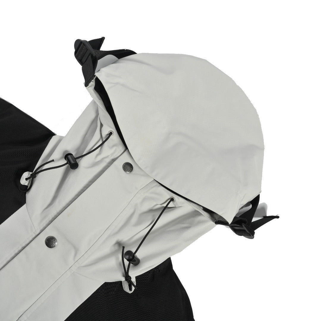 The North Face Men's GORE-TEX Hooded Jacket | White & Black Color Block | Women's Styling Inspiration
