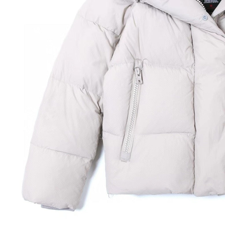 Canada Goose Women's Men's Short Hooded Down Jacket - Light Gray