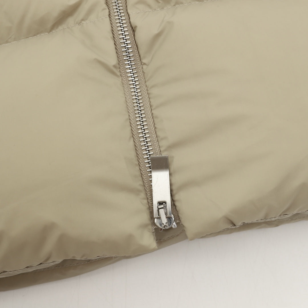 Moncler Women's Men's Stand Collar Puffer Down Jacket - Khaki