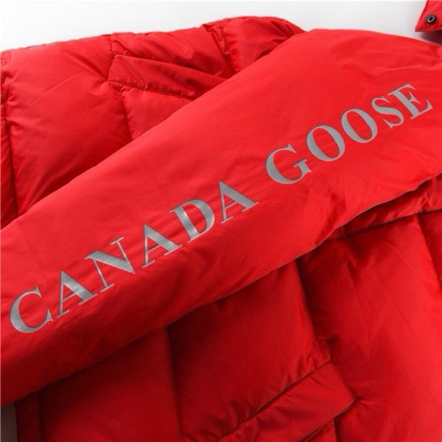 Canada Goose Women's Men's Short Hooded Down Jacket - Red