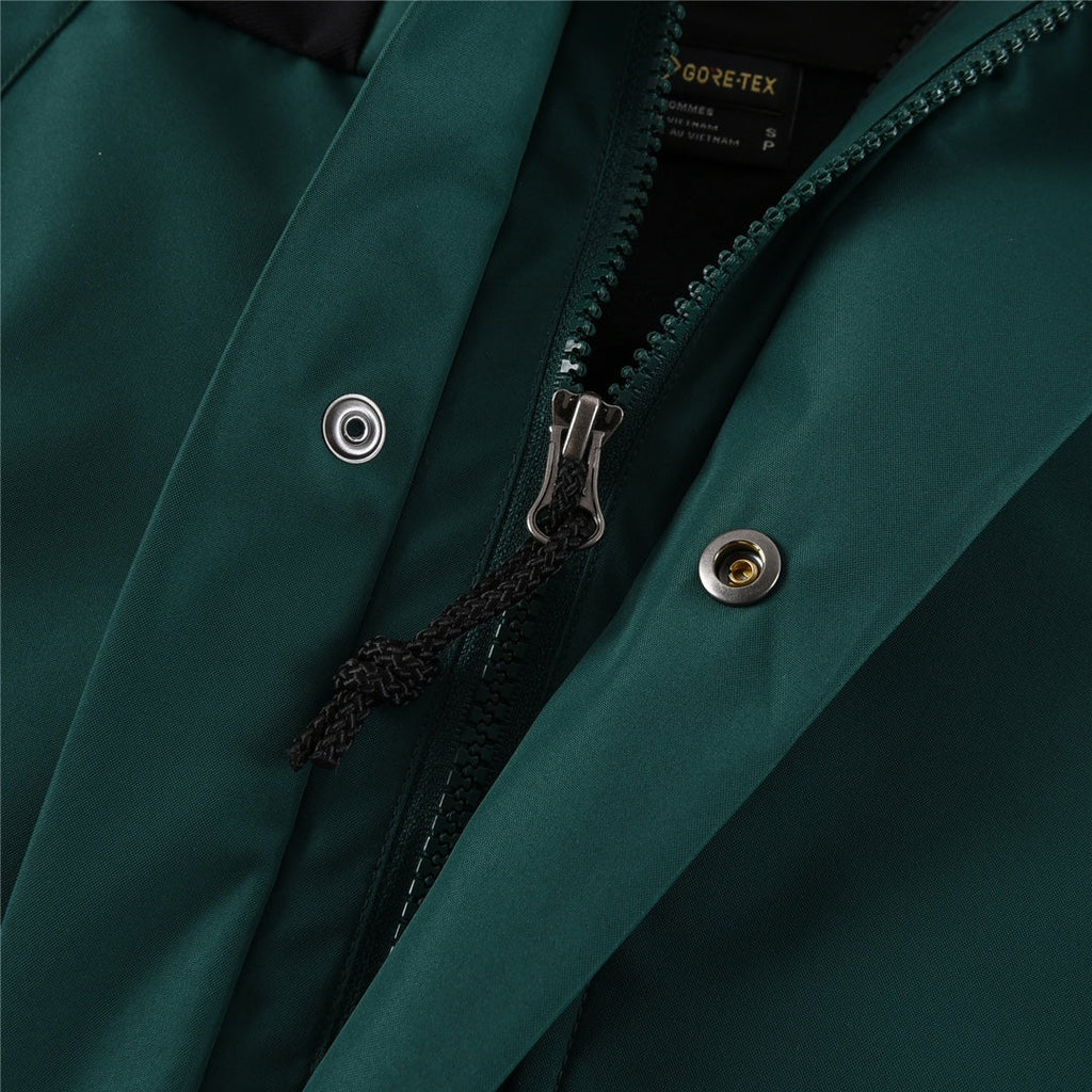The North Face Women's Men's GORE-TEX Hooded Mountain Jacket - Dark Green & Black Colour Block Waterproof Shell