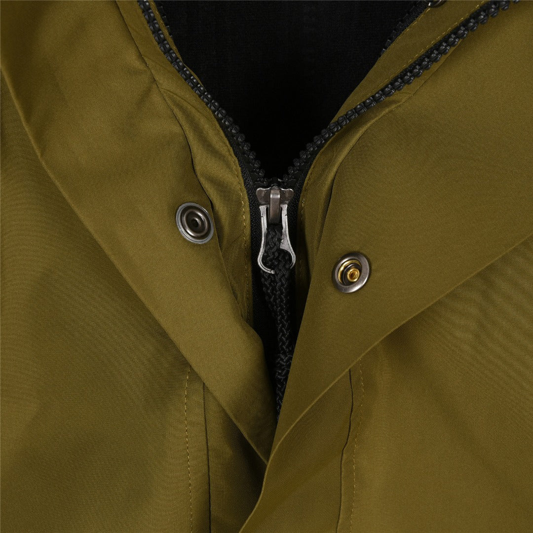 The North Face Men's Hooded Mountain Jacket | Olive Green & Black Color Block