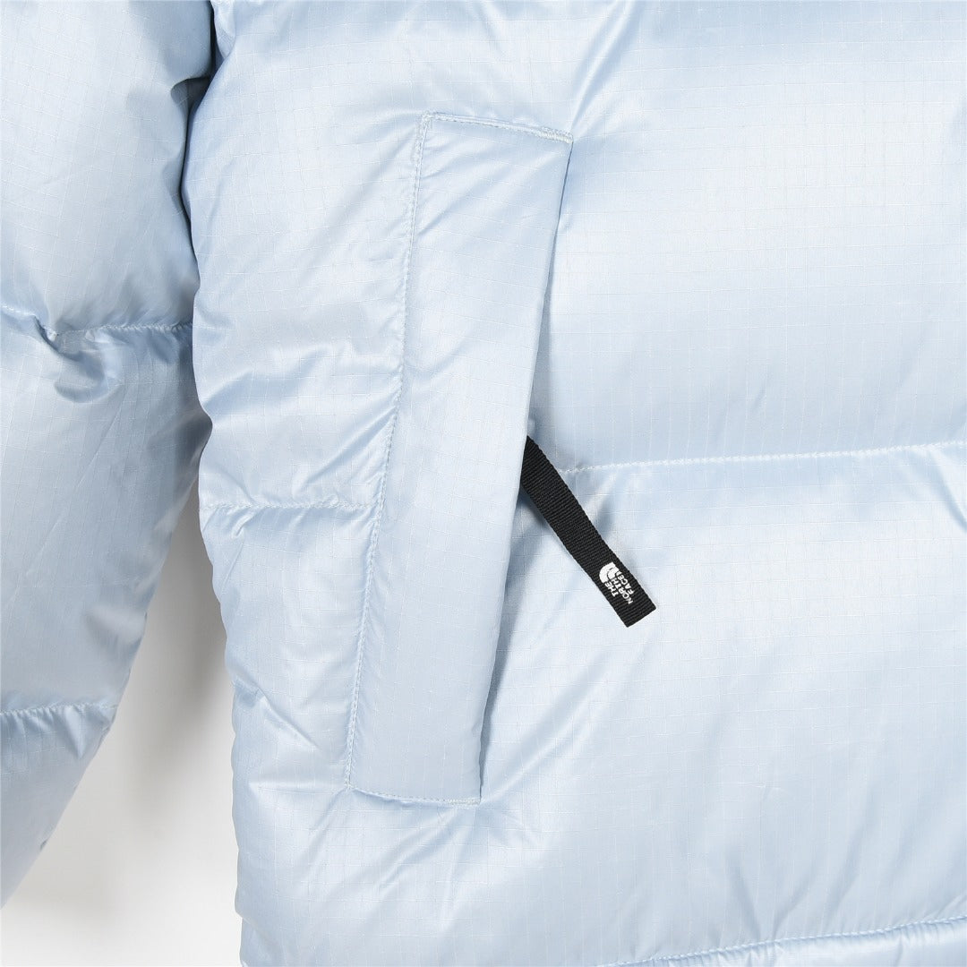 The North Face 1996 Retro Nuptse Jacket – Ice Blue & Black Color Block | Women's & Men's Styling