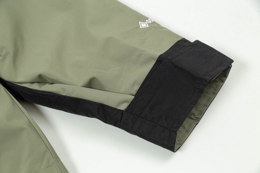 The North Face Men's Sage Green Black Color Block GORE-TEX Hooded Mountain Jacket