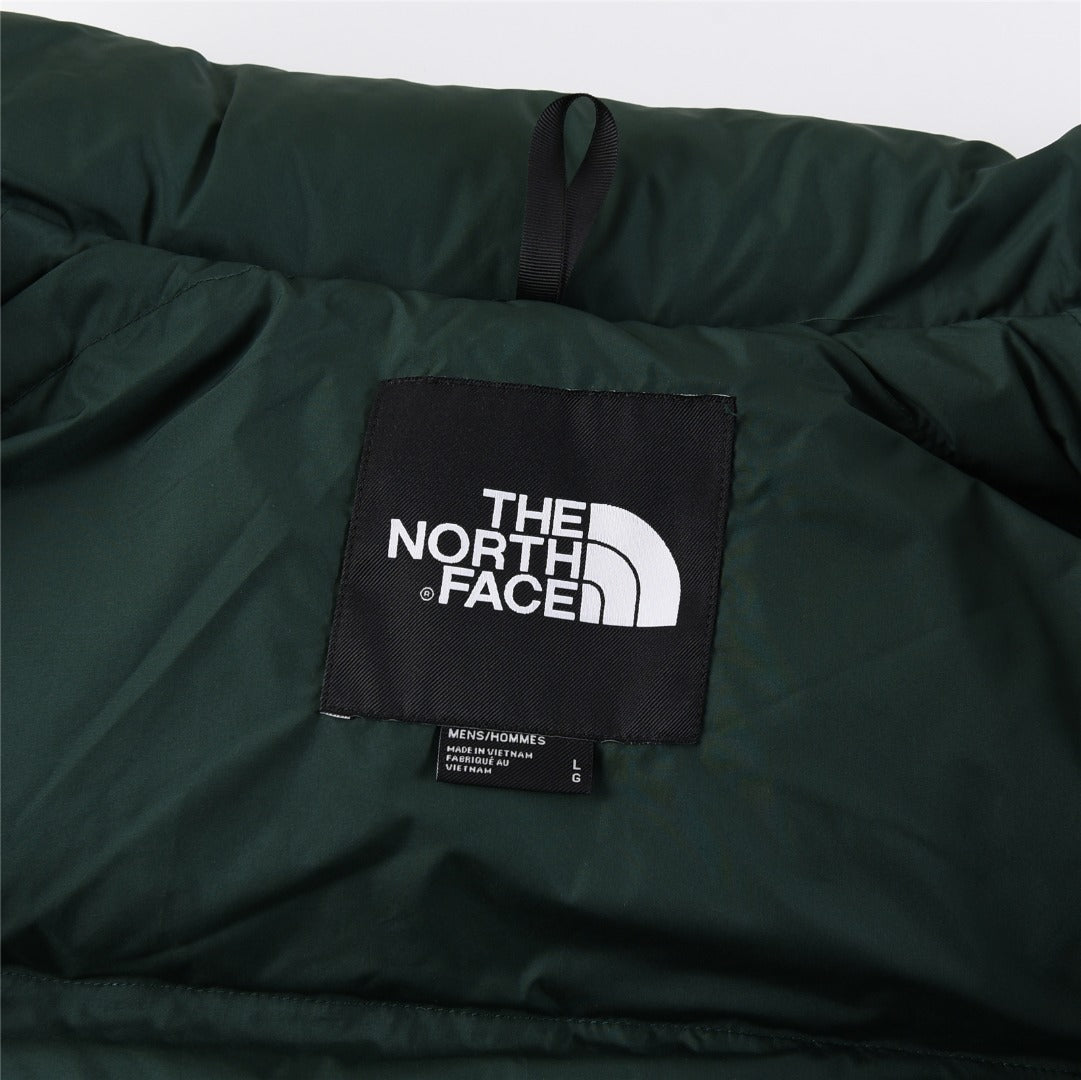 The North Face 1996 Retro Nuptse Jacket – Navy & Dark Green Color Block | Women's & Men's Styling
